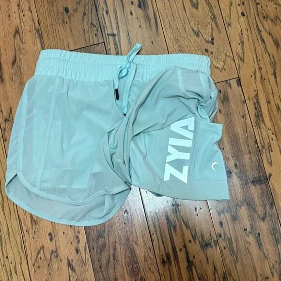 ZYIA Gulf Blue Mesh Speedy Shorts Size Medium - Picture 2 of 4